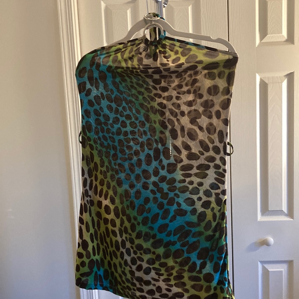 Leopard print sheer dress